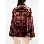 Back view of Pierre Louis Mascia Jackets Bordeaux in burgundy with double-breasted design and patch pockets, elegant style