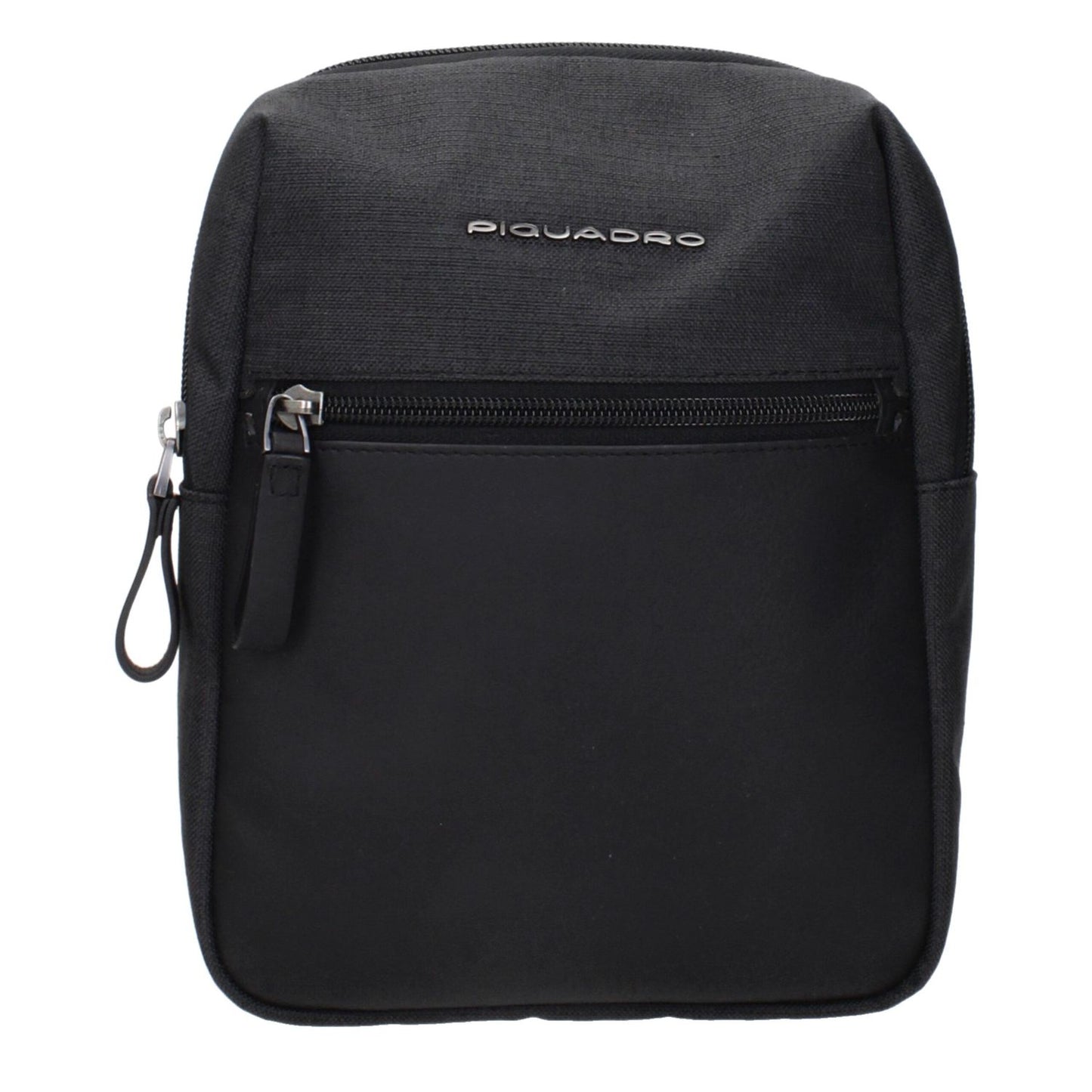 Piquadro Black Fabric Crossbody Bag with front logo and adjustable shoulder strap, model MPN CA4481W98N, code F84160