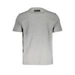 Back view of Plein Sport Brown Cotton Men T-Shirt showing minimalist design and texture.