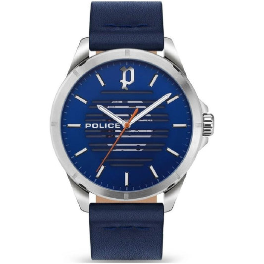 Police Police Blue Leather Watch POPEWJA2204501AC 1728,Blue,Men,New with tags,Police,Watches for Men - Watches