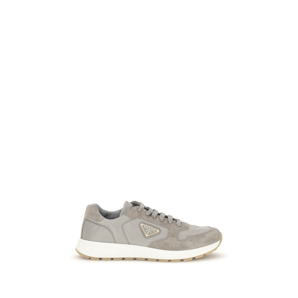 Prada Gray Recycled Polyamide Athletic Sneakers