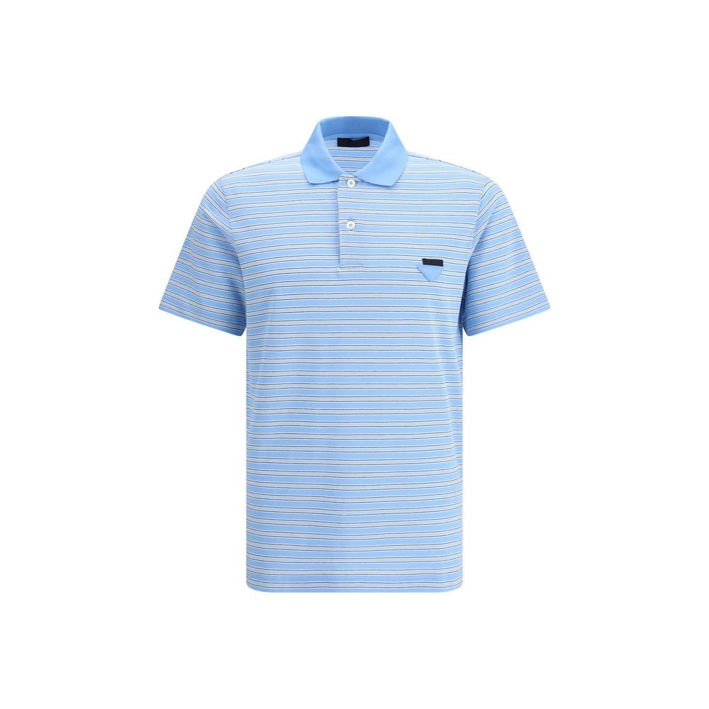 Prada Light Blue Cotton Polo Shirt