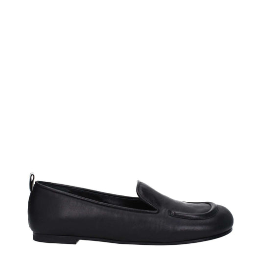 Premiata Black Leather Slip-On Loafers