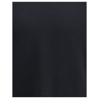 Fabric texture of Premiata Black Merino Wool Sweatshirt showing fine knit and dark color with a focus on quality material.