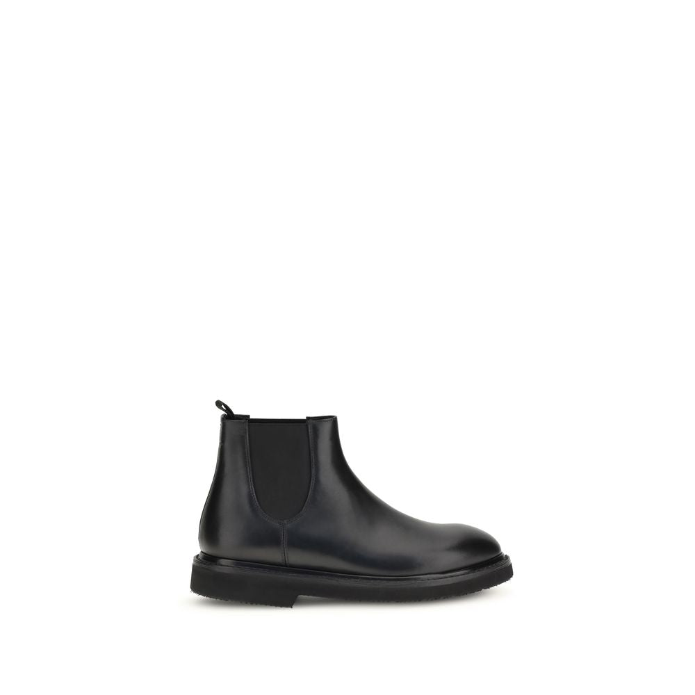 Premiata Chelsea Ankle Boots in dark brown calfskin leather with Goodyear workmanship and rubber sole, made in Italy for AW25.