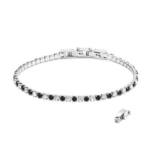 Elegant bracelet from RADIANT JEWELS JEWELRY Mod. RH000011 showcasing black and white gems, perfect for stylish occasions.