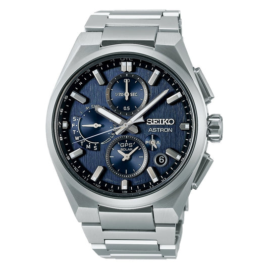 SEIKO ASTRON Mod. SOLAR GPS wristwatch with titanium case and bracelet, sapphire dial, multifunction, water-resistant 10 ATM.