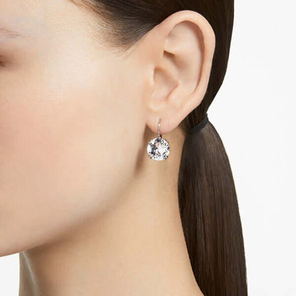 SWAROVSKI Mod. 5628351 earrings for women in silver with quartz analog movement, shown on model.