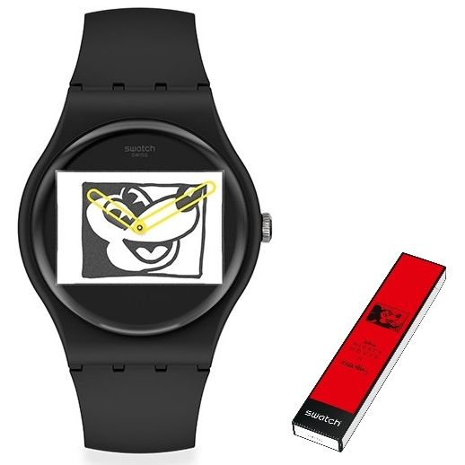 SWATCH Mod. MICKEY BLANC SUR NOIR READY STOCKED WATCHES,Unisex,Wristwatch