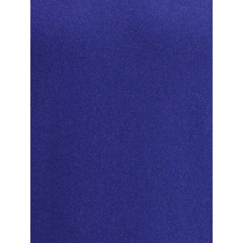 Deep blue cashmere texture of the Saint Laurent Blue Cashmere Cashmere Sweater fabric for AW25 season.