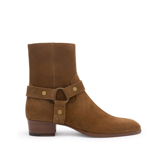 Saint Laurent Brown Calfskin Ankle Boots