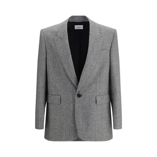 Saint Laurent Prince de Galles wool flannel Blazer SA-837196Y5H541095-IT48 | M