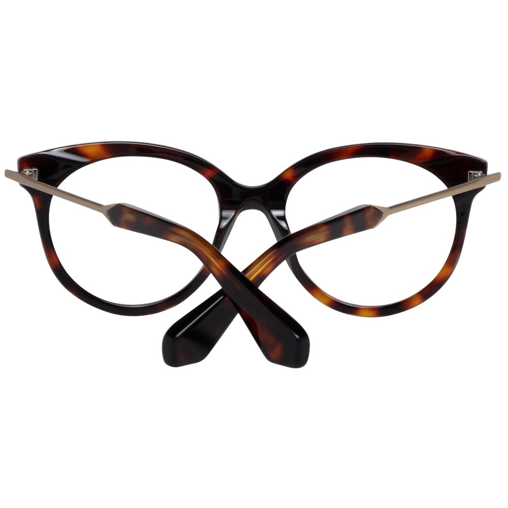 Sandro Brown Women Glasses Frame, brown full-rim butterfly style with metal & plastic material, demo lenses.