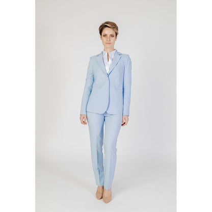 Sandro Ferrone Blue Polyester Blazer