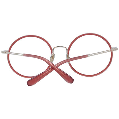 Sandro Red Metal Glasses (Frames) for women, round full-rim design, red metal frame with demo lenses. Temples length: 140mm.