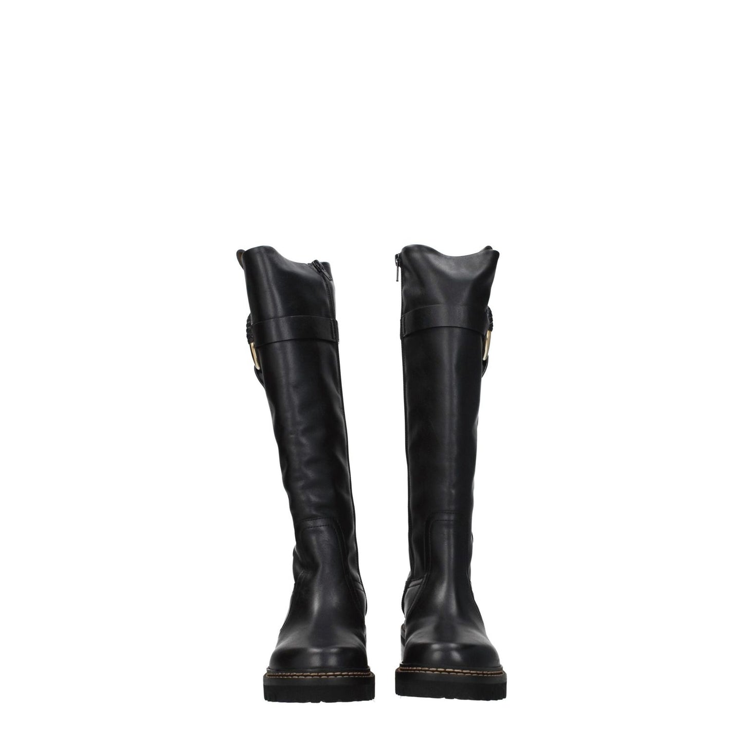 See By Chloé Black Leather Over The Knee