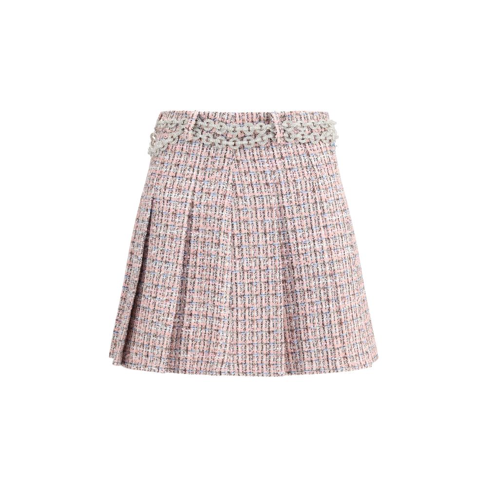 Self-Portrait Multicolor Wool Mini Skirt