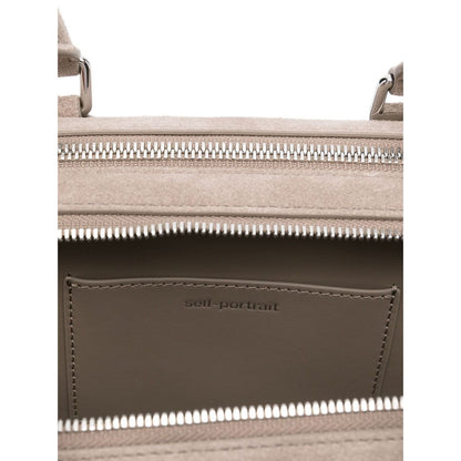 Self-Portrait suede baguette shoulder bag