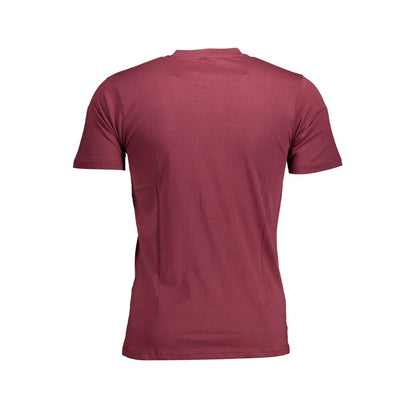 Back view of Sergio Tacchini Purple Cotton Men T-Shirt in premium fabric, showcasing crew neck and short sleeves.