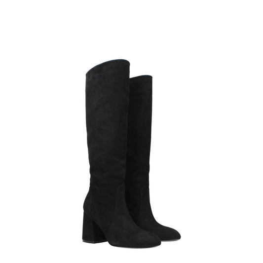 Stuart Weitzman Black Leather High Heel Boots ST-15039028003081-EU36.5/US6.5