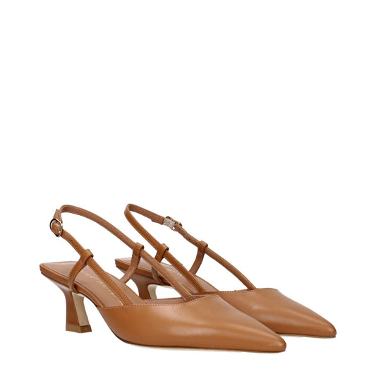 Stuart Weitzman Brown Leather Mid Heel Pumps ST-15273694363913-EU36/US6
