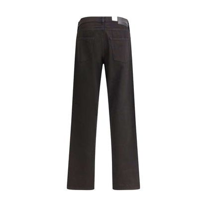 Back view of Sunflower Black Cotton Relaxed Fit Jeans with twisted leg seams and recycled metal trim.