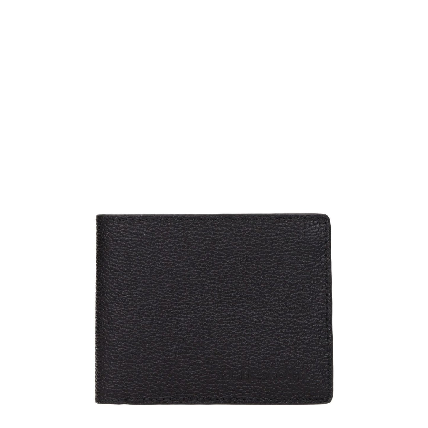Testoni Black Leather Wallet, casual style with front logo, 8 card holders, 3 compartments, MPN WUO00398035P18, size 2x9x11 cm.