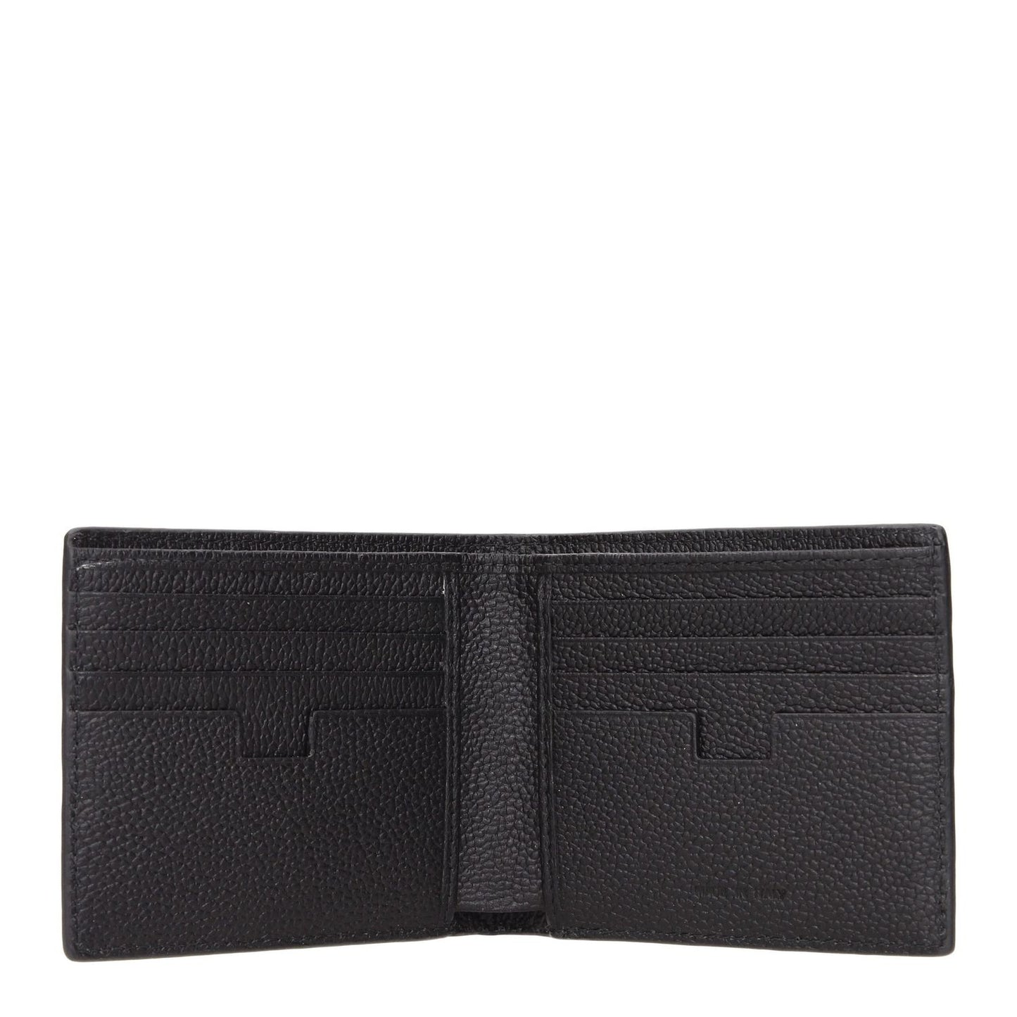 Testoni Black Leather Wallet with front logo and 8 card holders, featuring quality leather design, size 2x9x11 cm, casual style.