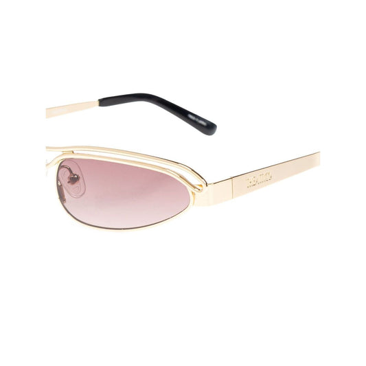 The Attico Norma sunglasses with gold-tone UV-protective lenses, logo-engraved arm, nose pads, and curved tips for style and comfort.
