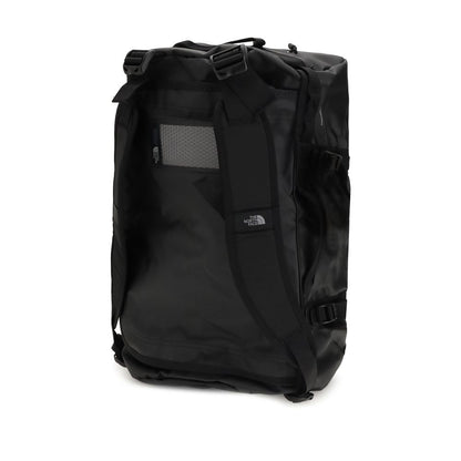 The North Face Black Nylon Luggage And Travel durable Base Camp Duffel bag with padded handles, ideal for exploration and travel.