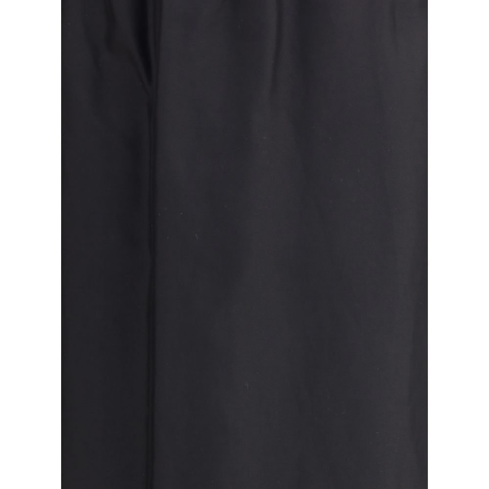 The Row Black Cotton Midi Skirt
