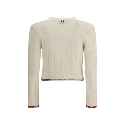 Thom Browne Cream Fleece Wool Cardigan