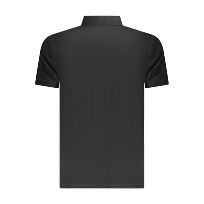Timberland Black Cotton Men Polo Shirt, back view, highlighting sleek silhouette and premium cotton fabric for a refined casual look.