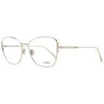 Tod's Gold Women Glasses Frame in full-rim butterfly style with metal frame and demo lenses, includes branded case.