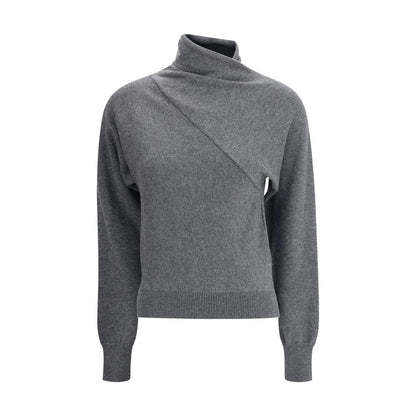 Tom Ford Gray Cashmere Turtleneck with high neck, ribbed hem and cuffs, offering luxurious comfort and timeless elegance for AW25 season.