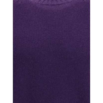 Tom Ford Purple Cashmere Cashmere Sweater featuring ribbed crew neck and soft yarn in a rich purple color.