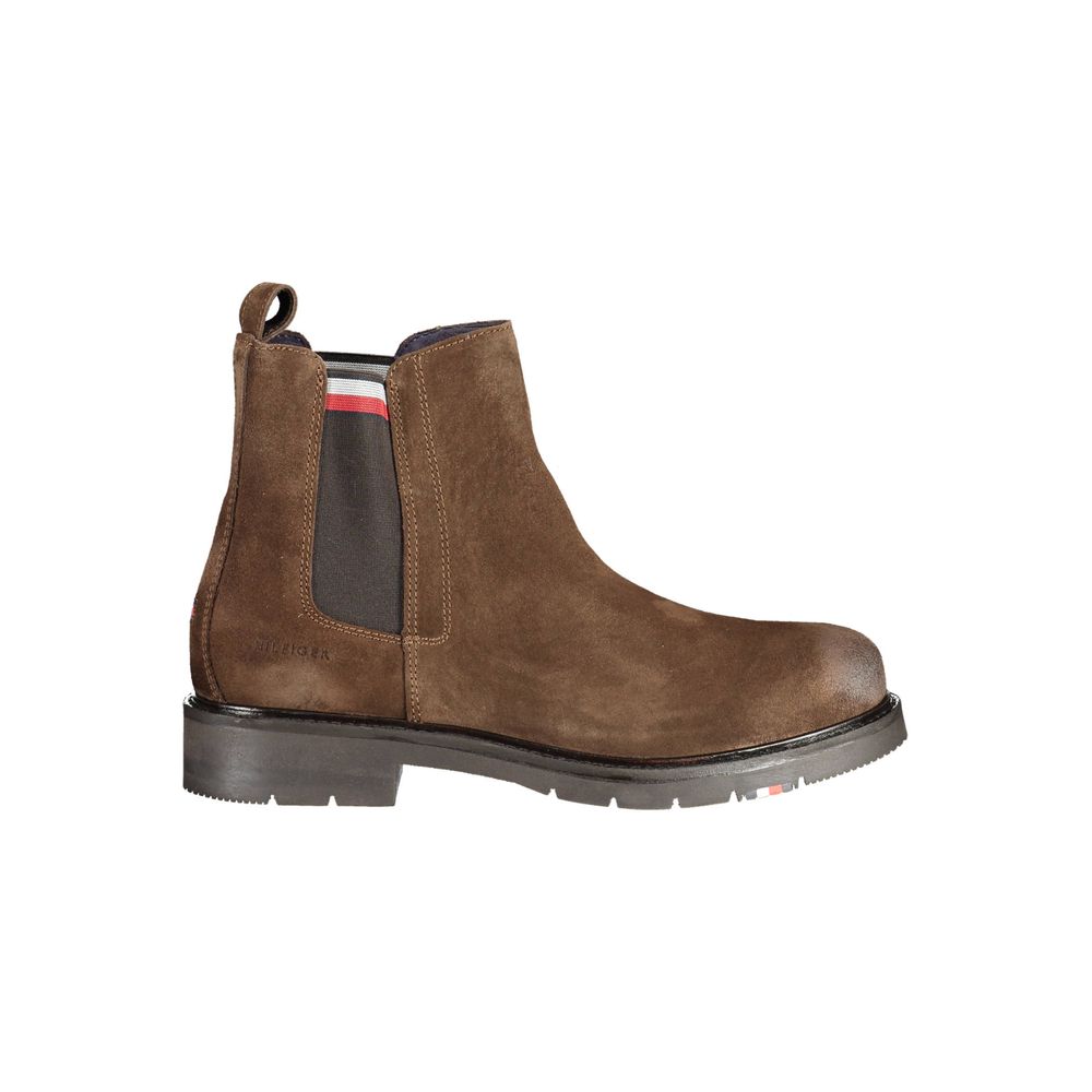 Tommy Hilfiger Brown Leather Men Boot
