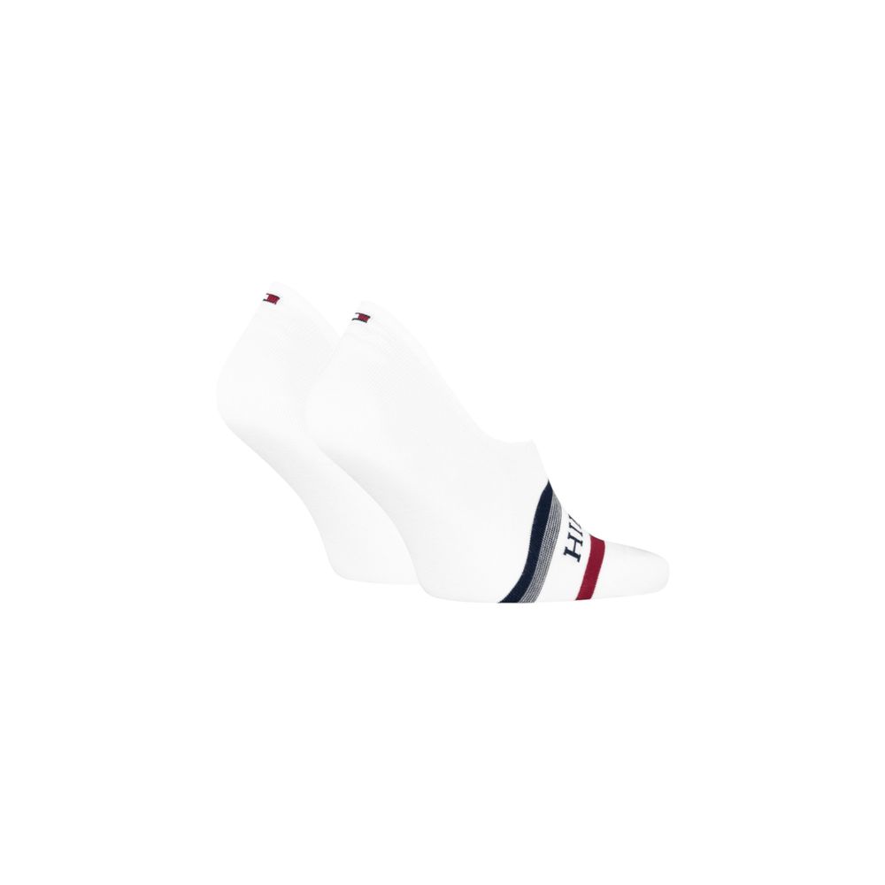 Tommy Hilfiger White Cotton Socks, men's footie socks, high-quality, soft and breathable, includes polyamide for durability and elastane for fit
