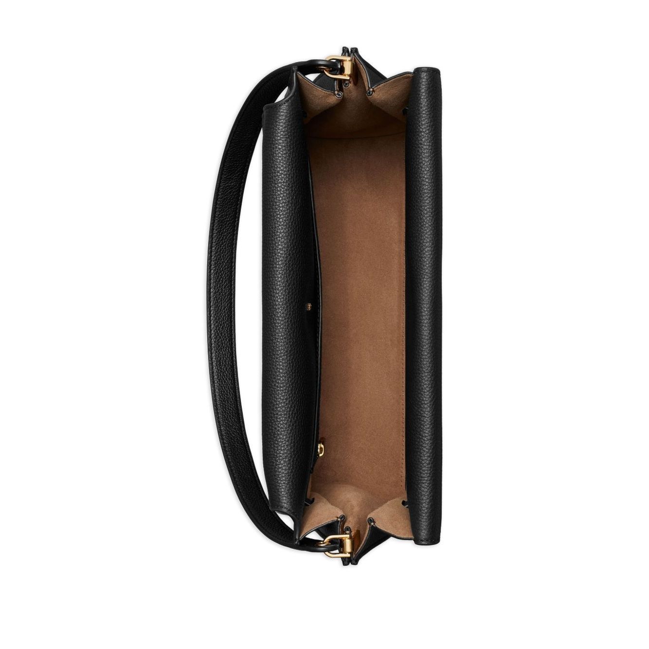 Front view with bag zipped and handles upright.