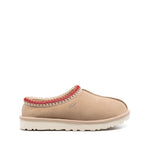 UGG Australia Sandals Beige with tobacco brown calf suede, branded footbed, vulcanised-rubber sole, and fleece lining.