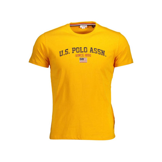 U.S. POLO ASSN. Orange Cotton Men T-Shirt with logo and crew neck