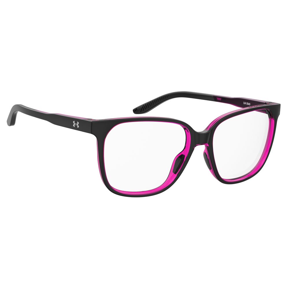 Under Armour Black Resin Frames for women, model UA50453H2F415, measuring 54/15/140mm in black and pink resin material.