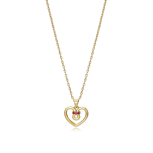 VICEROY JEWELS Mod. 13026C100-06 gold heart-shaped necklace for ladies with quartz analog features, presented in an official box.