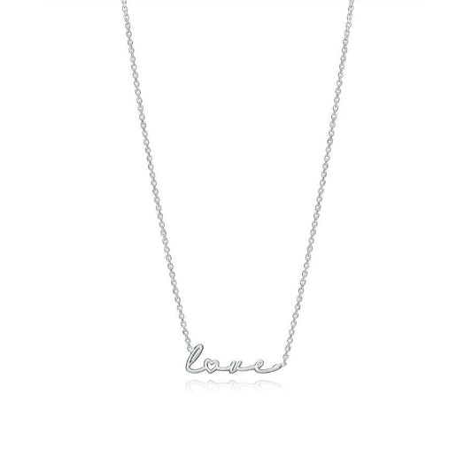 VICEROY JEWELS Mod. 1336C000-00 silver necklace for ladies with 'love' script pendant, quartz analog, silver 925, official box included.