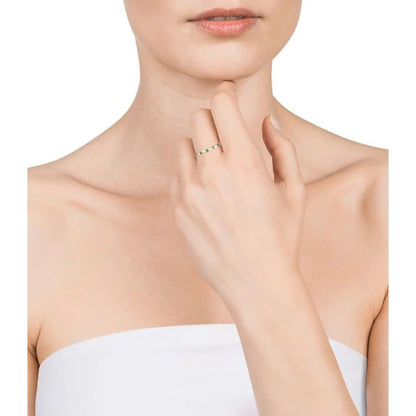 Elegant lady wearing VICEROY JEWELS Mod. 9119A013-32 silver ring, shown in official packaging with quartz analog movement, 5 ATM water resistance.