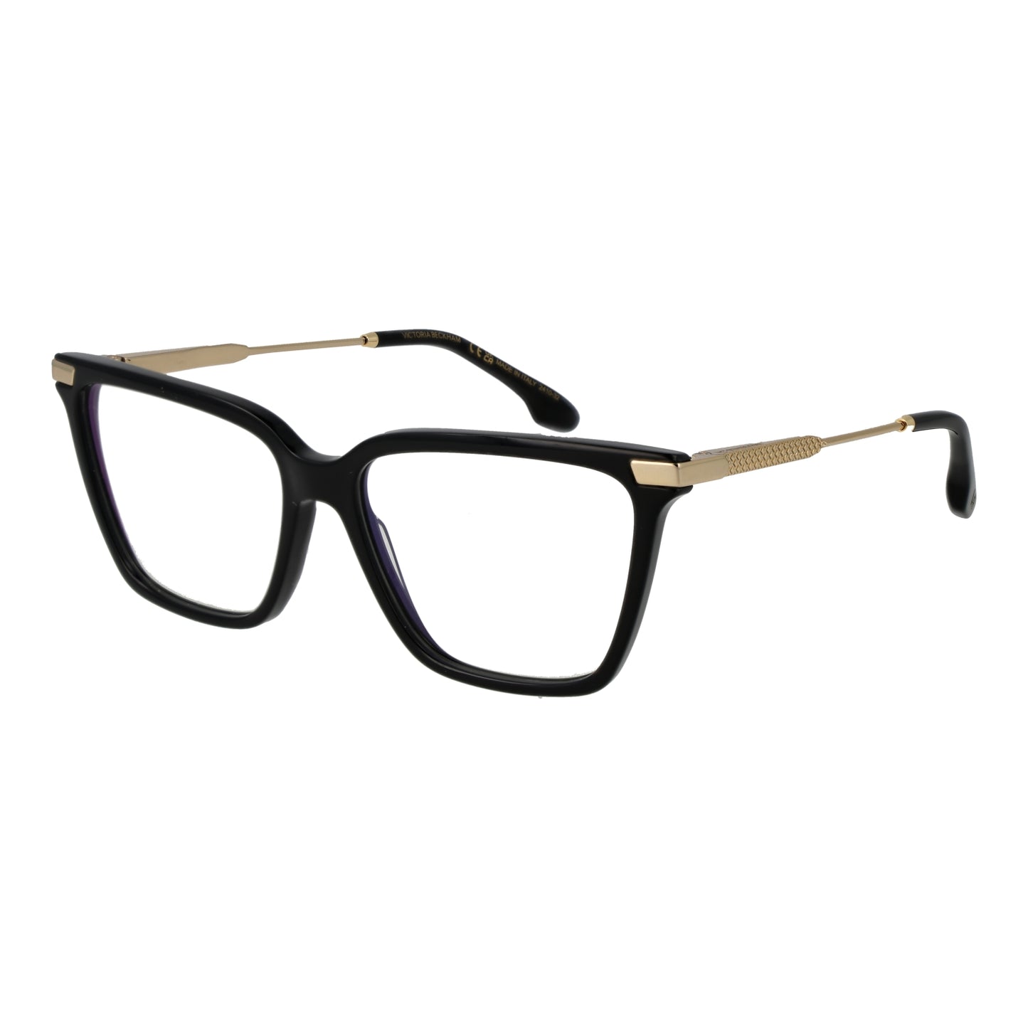 VICTORIA BECKHAM MOD. VB2657 55001 stylish lady eyeglasses in black with gold accents.