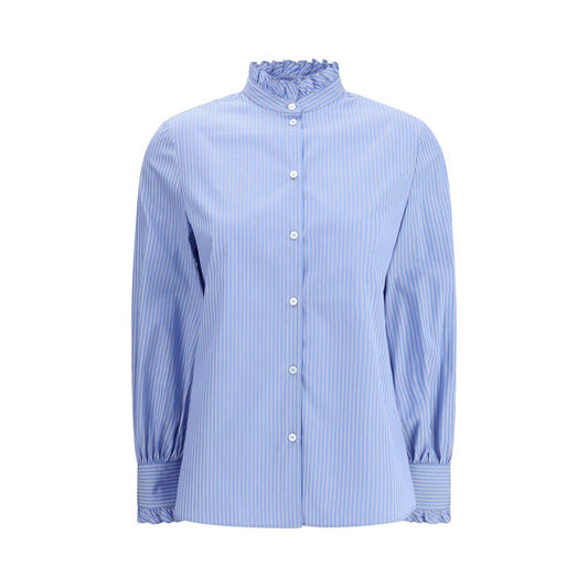 Valentino Blue Cotton Pattern Shirt Valentino