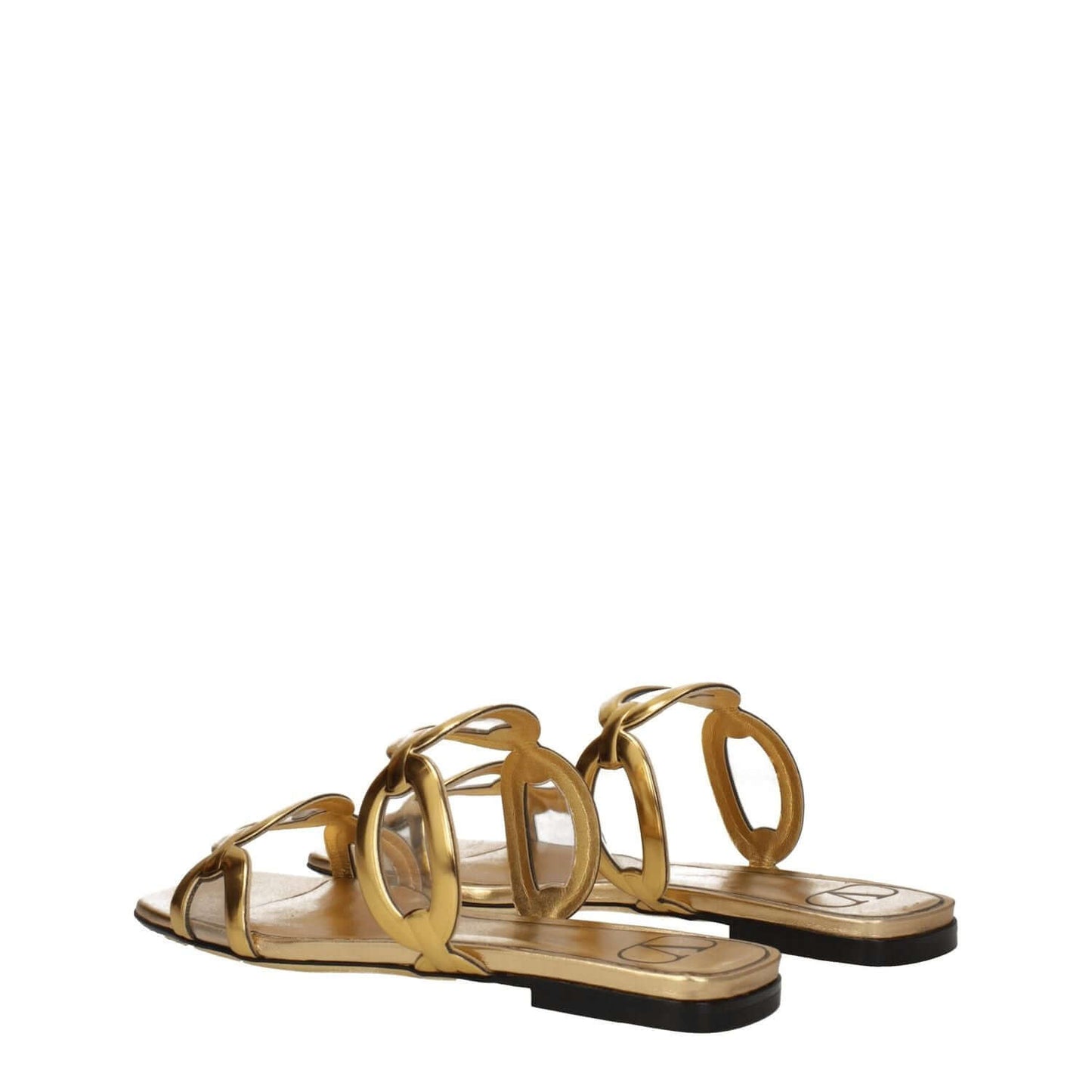 Valentino Garavani Gold Leather Slippers