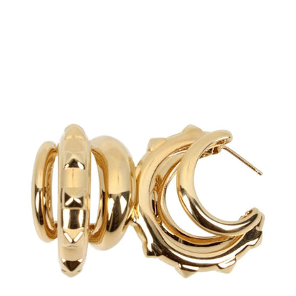 Valentino Garavani Gold Metal Earrings with studs and hook closure in a casual style, made of gold metal, measuring 3.7x3.8 cm.