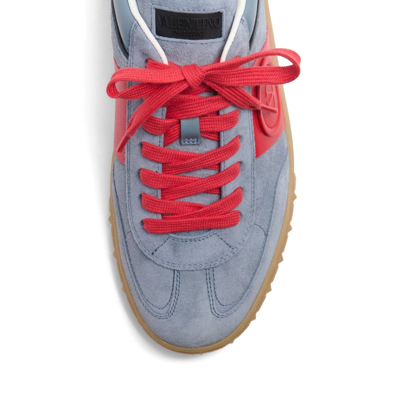 Valentino Garavani Upvillage Low Top Sneaker In Split Leather And Calfskin Nappa Leather